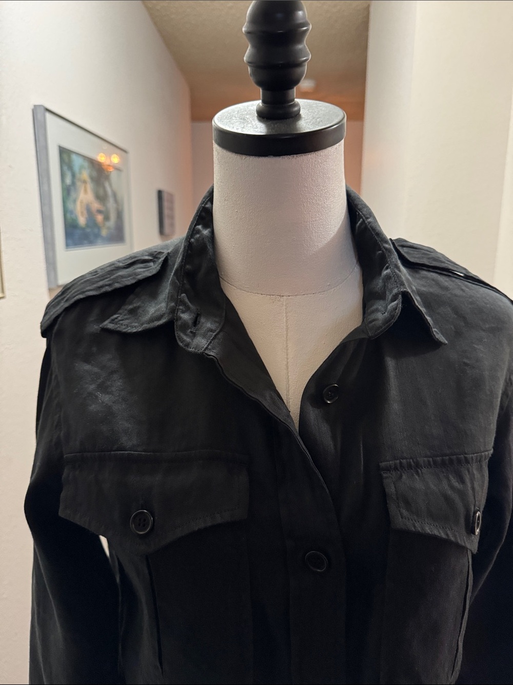 Isabel Marant Etoile Black Utility Button-Front Shirt Size 36